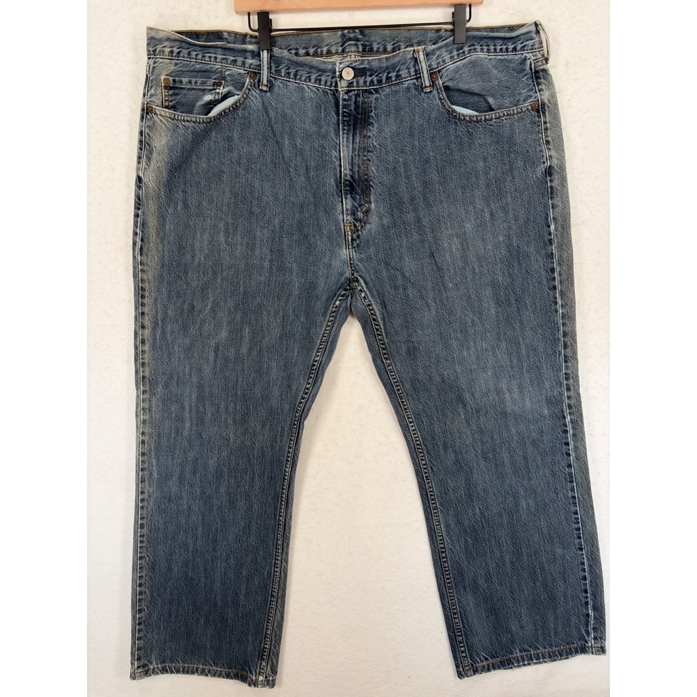 Levis 559 Relaxed Straight Jeans Mens 44x32 Medium Wash Distressed Denim 90s Y2K